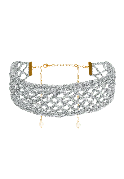 Lavani Jewels Women's Silver Rack Ivette Choker In Metallic