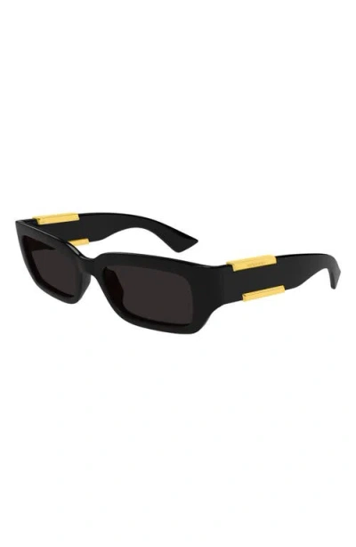 Bottega Veneta Dash Rectangular Acetate Sunglasses In Black