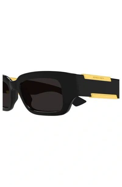 Bottega Veneta Dash Rectangular Acetate Sunglasses In Black