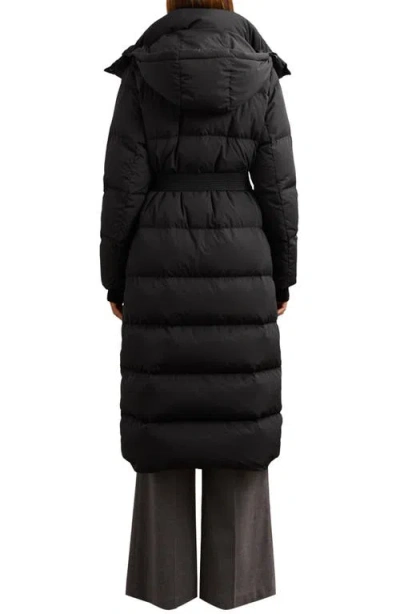 Reiss Colette Longline Puffer Coat With Removable Hood In Black