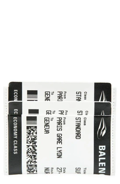 Balenciaga Boarding Pass Leather Card Case In Multi