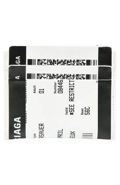 Balenciaga Boarding Pass Leather Card Case In Multi