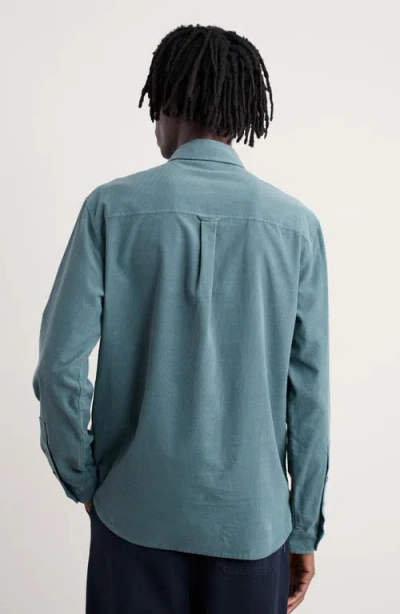 Seasalt Cornwall Shoreman Solid Organic Cotton Corduroy Button-up Shirt In Blue