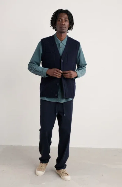 Seasalt Cornwall Shoreman Solid Organic Cotton Corduroy Button-up Shirt In Blue