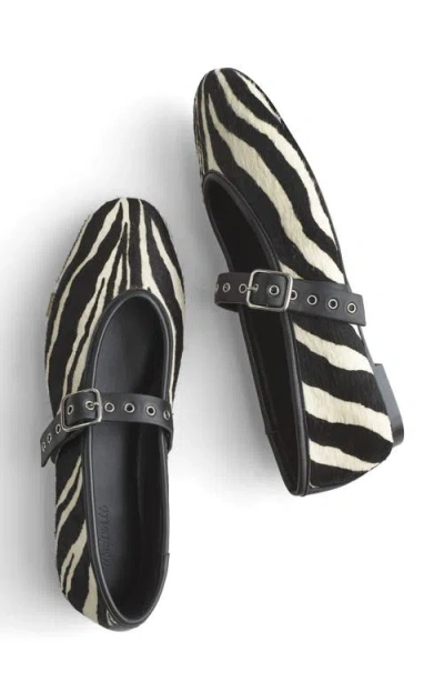 Madewell Emilie Zebra Print Genuine Calf Hair Mary Jane