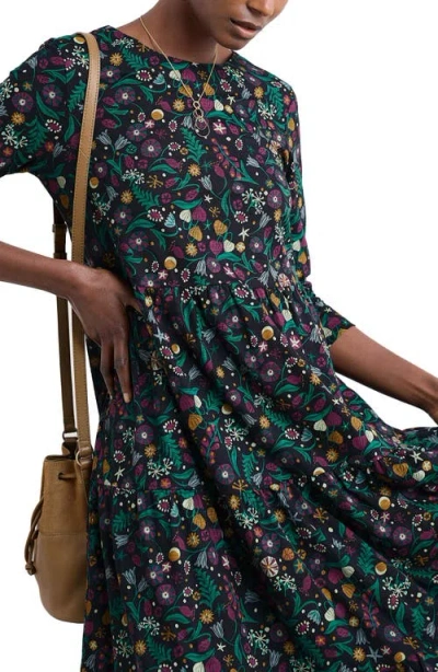 Seasalt Cornwall Line Strokes Floral Print Dress In Multi