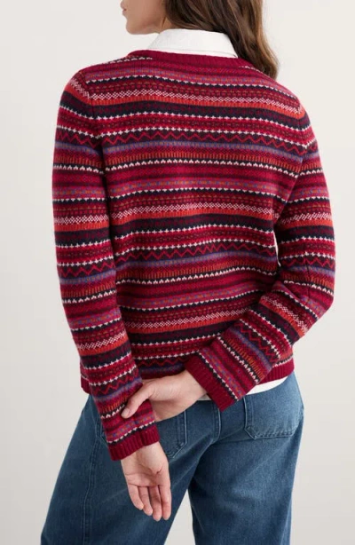 Seasalt Cornwall Percella Cove Fair Isle Merino Wool Blend Sweater In Burgundy