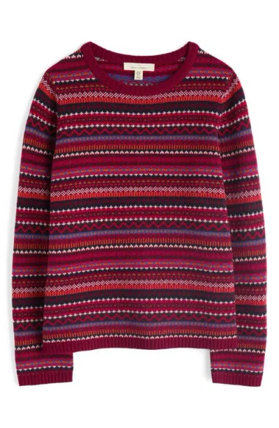Seasalt Cornwall Percella Cove Fair Isle Merino Wool Blend Sweater In Burgundy
