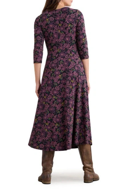 Seasalt Cornwall Veronica Print Stretch Organic Cotton Jersey Midi Dress In Multi