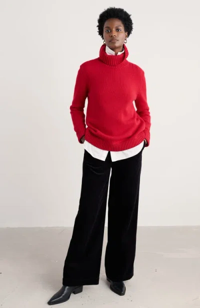 Seasalt Cornwall Braque Turtleneck Wool Blend Sweater In Red