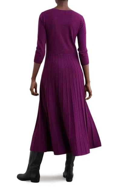 Seasalt Cornwall Folk Song Rib Midi Sweater Dress In Purple