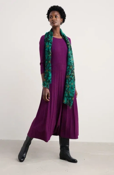 Seasalt Cornwall Folk Song Rib Midi Sweater Dress In Purple