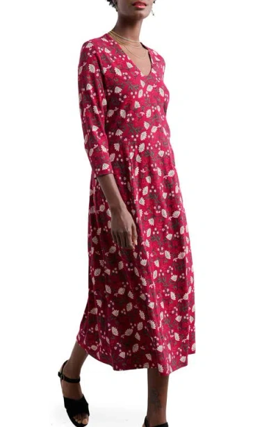 Seasalt Cornwall Nancy Floral Print Organic Cotton Blend Maxi Dress In Pink