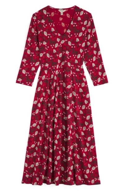 Seasalt Cornwall Nancy Floral Print Organic Cotton Blend Maxi Dress In Pink