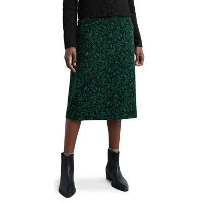 Seasalt Cornwall Forest View Floral Organic Cotton Corduroy A-line Skirt In Green