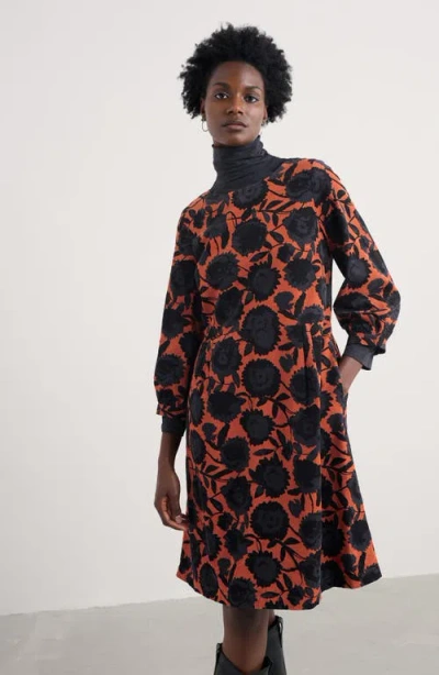 Seasalt Cornwall Herb Garden Floral Corduroy Dress In Multi