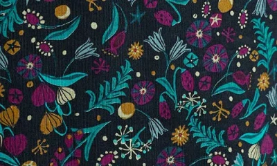 Seasalt Cornwall Forest View Floral Organic Cotton Corduroy A-line Skirt In Multi