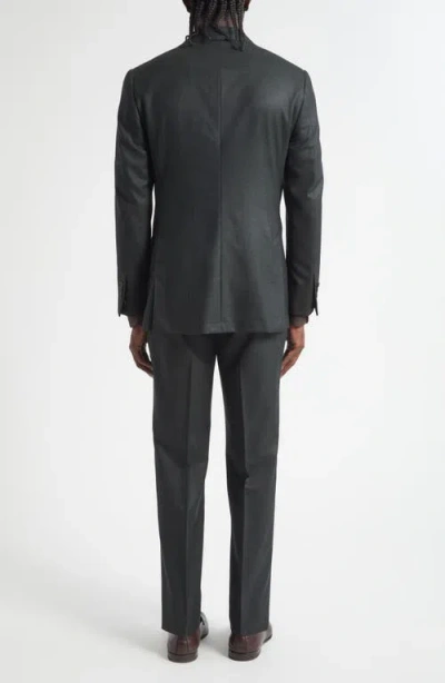Thom Sweeney Structured Wide Lapel Wool Suit In Gray