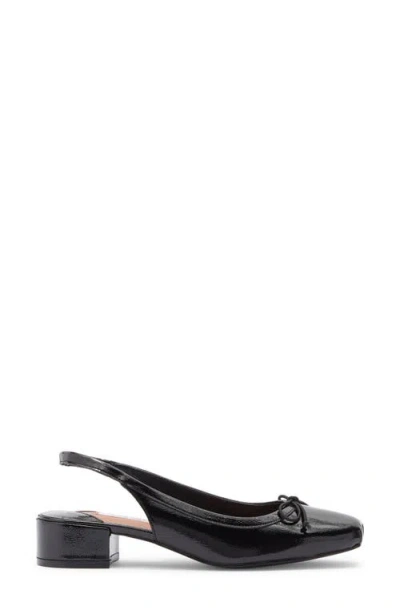 Steve Madden Loved Square Toe Patent Leather Slingback Pump In Black