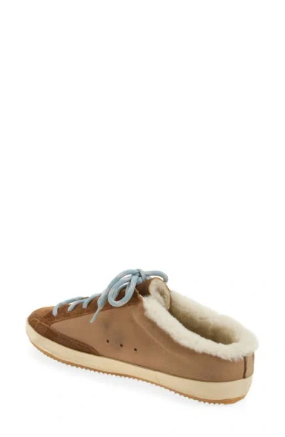 Golden Goose Super-star Faux Shearling Lined Mule Sneaker In Brown