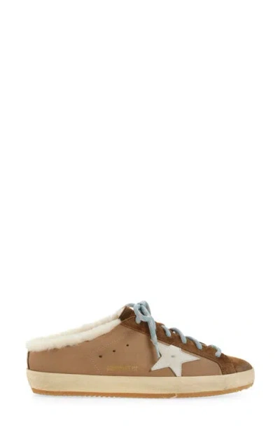 Golden Goose Super-star Faux Shearling Lined Mule Sneaker In Brown