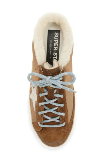 Golden Goose Super-star Faux Shearling Lined Mule Sneaker In Brown