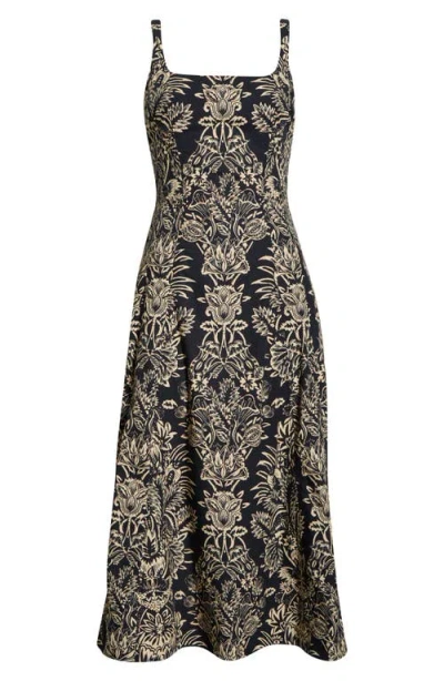 Ulla Johnson Augustina Cami Long Trumpet Dress In Noir In Black