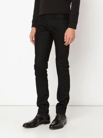 Shop 3x1 'm5 Raw' Slim Jeans In Black