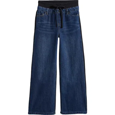 Tractr Kids' Mixed Media Jeans In Blue