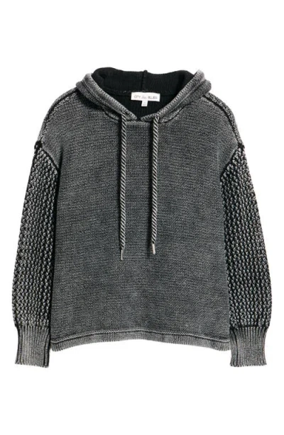 City Blues Open Stitch Hoodie In Black