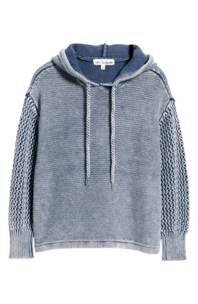 City Blues Open Stitch Hoodie In Blue