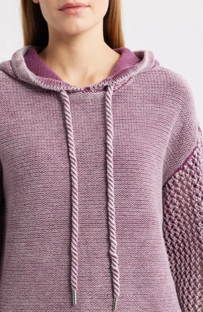 City Blues Open Stitch Hoodie In Pink