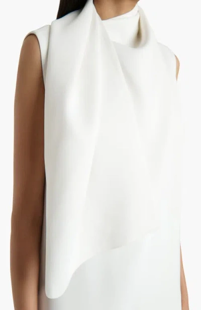 Khaite Loell Scarf-detail Asymmetric Midi Dress In White