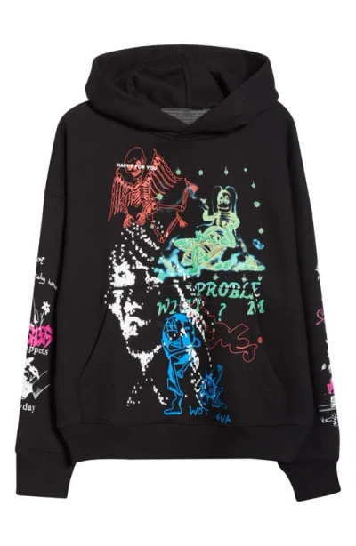 Jungles Winter 25 Test Print Pullover Hoodie In Black