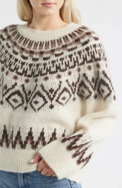 Madewell Fair Isle Boxy Sweater In Neutral
