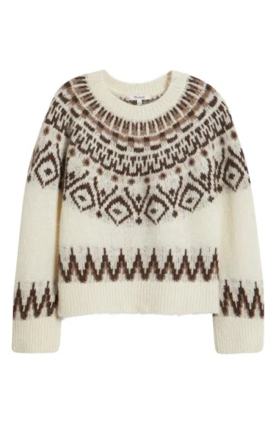 Madewell Fair Isle Boxy Sweater In Neutral