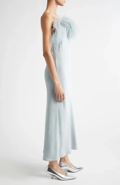 A.l.c . Odette Feathered Crepe Gown In Blue