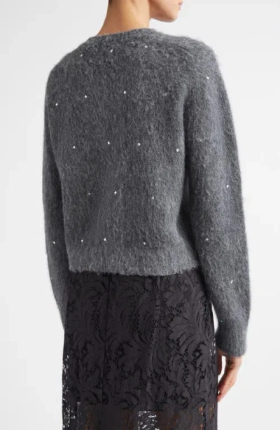 A.l.c . Lainie Rhinestone Embellished Crewneck Sweater In Gray