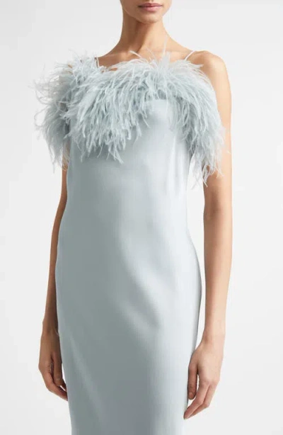 A.l.c . Odette Feathered Crepe Gown In Blue