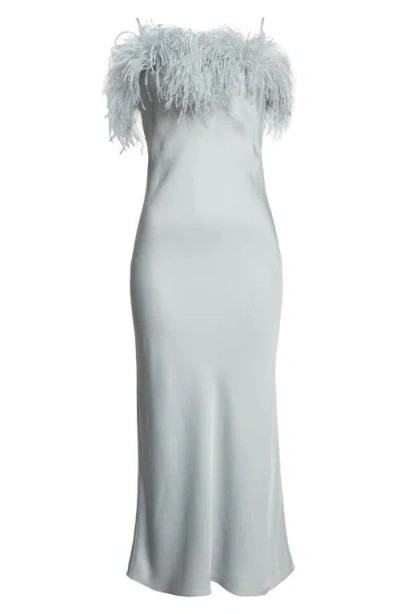A.l.c . Odette Feathered Crepe Gown In Blue