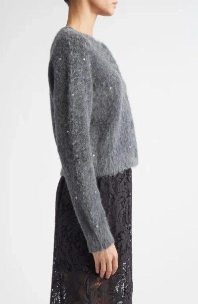 A.l.c . Lainie Rhinestone Embellished Crewneck Sweater In Gray