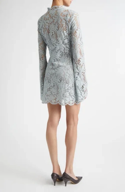 A.l.c . Eden Floral Lace Mock Neck Minidress In Blue