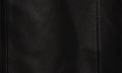 Stand Studio Monica Lambskin & Genuine Shearling Coat In Black