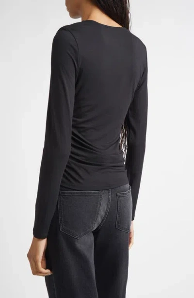 Veronica Beard Salem Ruched Top In Black