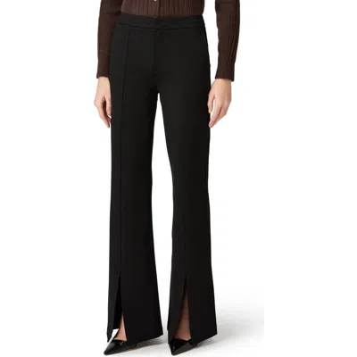 Paige Sofia Split Hem Flare Ponte Pants In Black