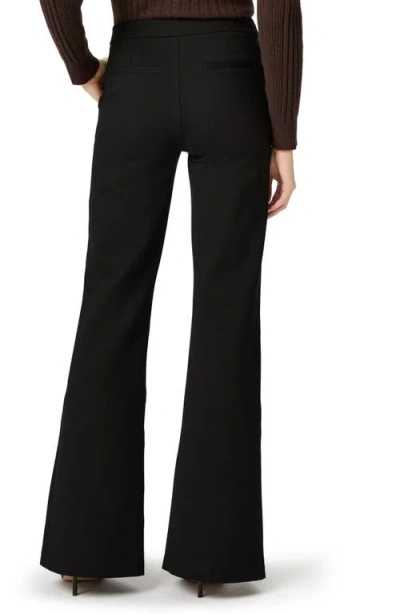 Paige Sofia Split Hem Flare Ponte Pants In Black