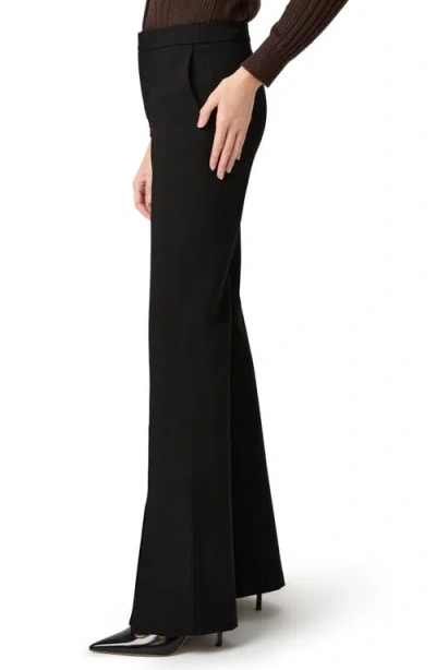 Paige Sofia Split Hem Flare Ponte Pants In Black