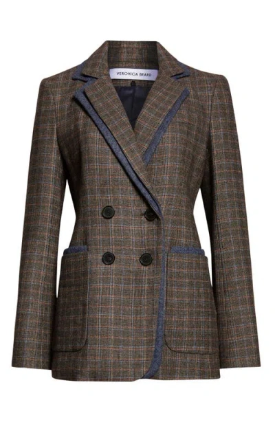 Veronica Beard Hedi Plaid Dickey Jacket In Multi