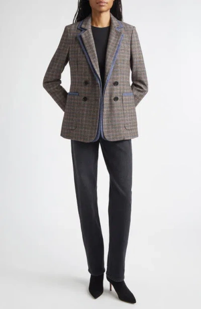 Veronica Beard Hedi Plaid Dickey Jacket In Multi