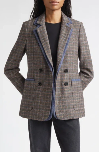 Veronica Beard Hedi Plaid Dickey Jacket In Multi